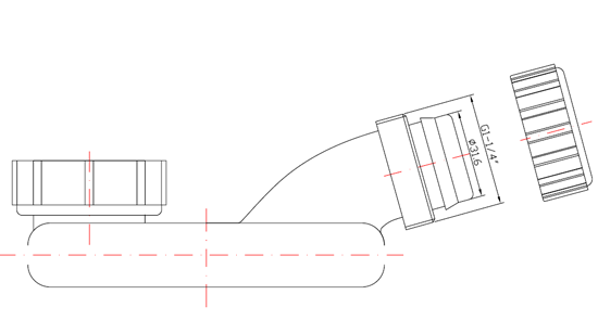 PT001 P-trap drawing