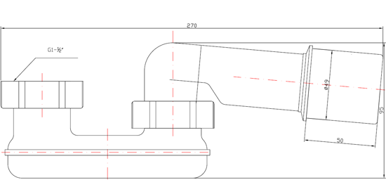 PT003 P-trap Drawing