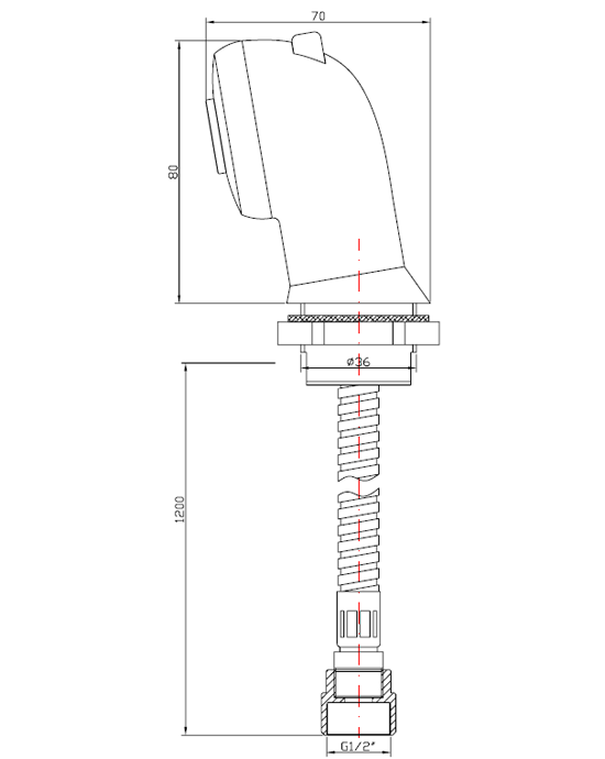 SH003 SPA shower sprayer drawing